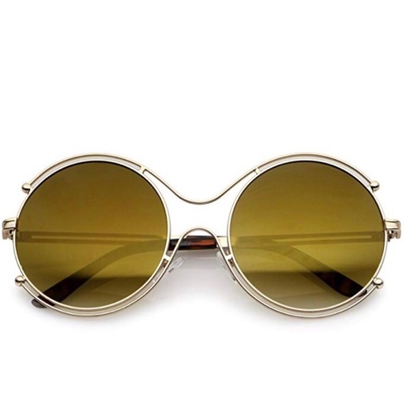 SOTM Accessories New Oversize Round Mirror Sunglasses Sunnies Wire